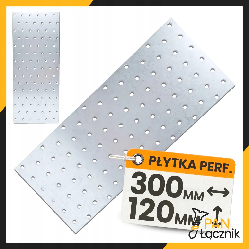 Płytka Perforowana Łącznik Ciesielki PP30 Płaskownik 300x120x2,0 Ocynk 1szt
