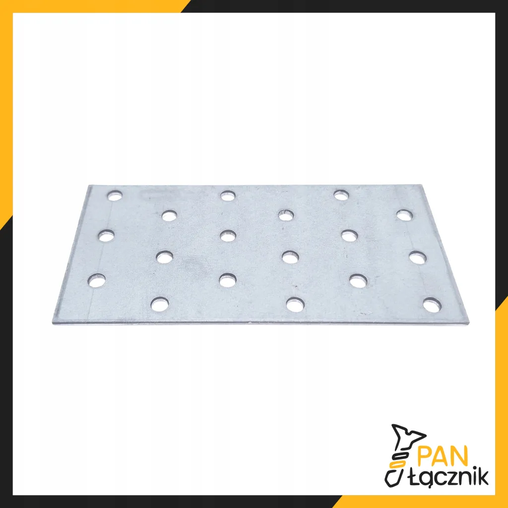 Płytka Perforowana Łącznik Ciesielki PP7 Płaskownik 120x60x2,0 Ocynk 10szt