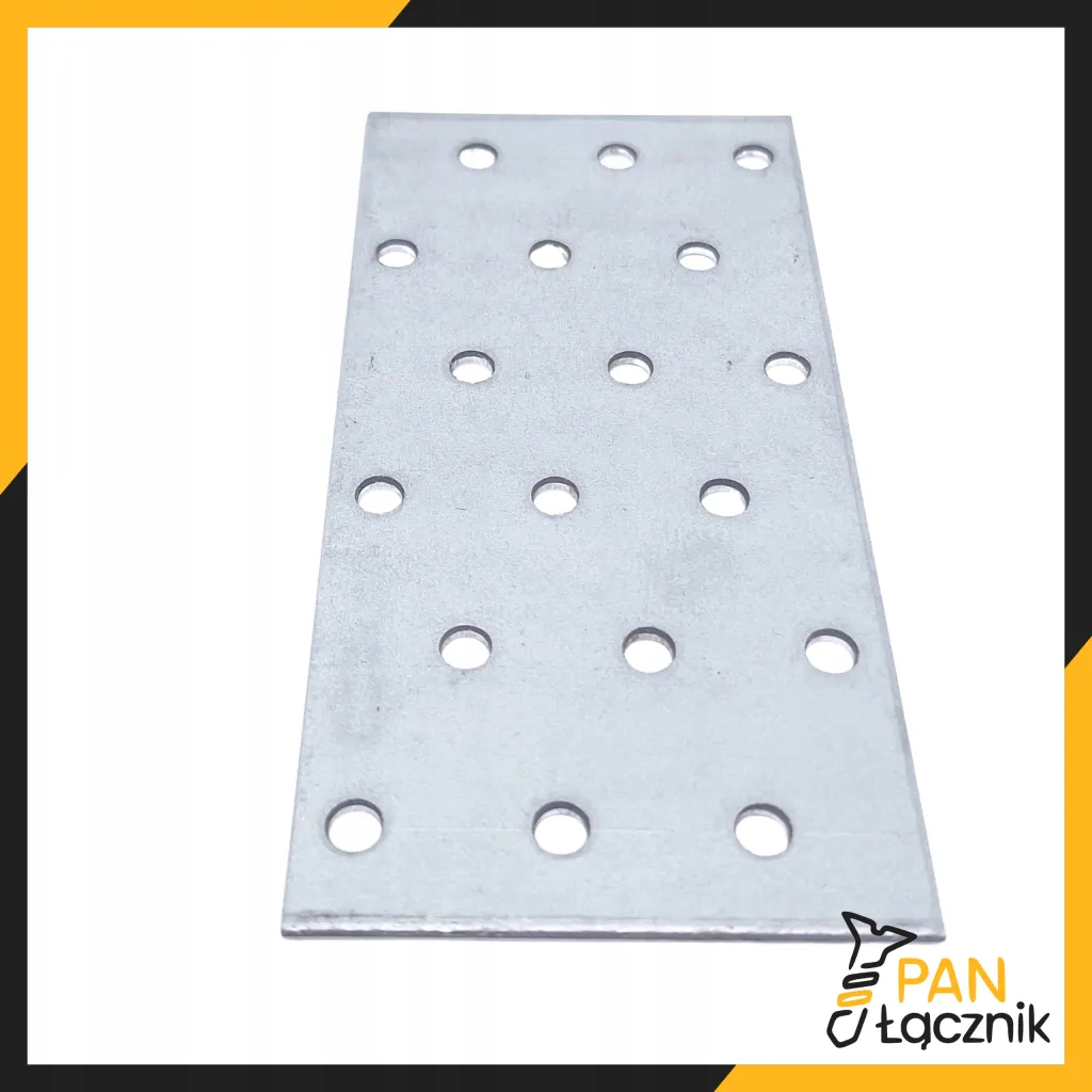 Płytka Perforowana Łącznik Ciesielki PP7 Płaskownik 120x60x2,0 Ocynk 10szt