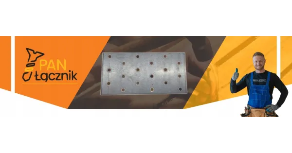 Płytka Perforowana Łącznik Ciesielki PP7 Płaskownik 120x60x2,0 Ocynk 10szt