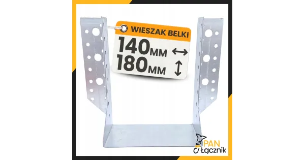 Wieszak Belki WB140-180 Wspornik Łącznik Ciesielski 140x180x2,0 Ocynk 1szt