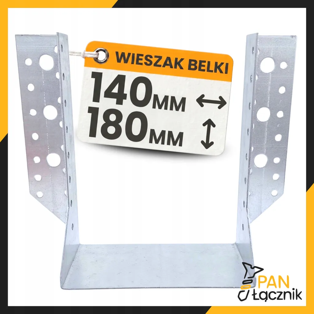 Wieszak Belki WB140-180 Wspornik Łącznik Ciesielski 140x180x2,0 Ocynk 1szt