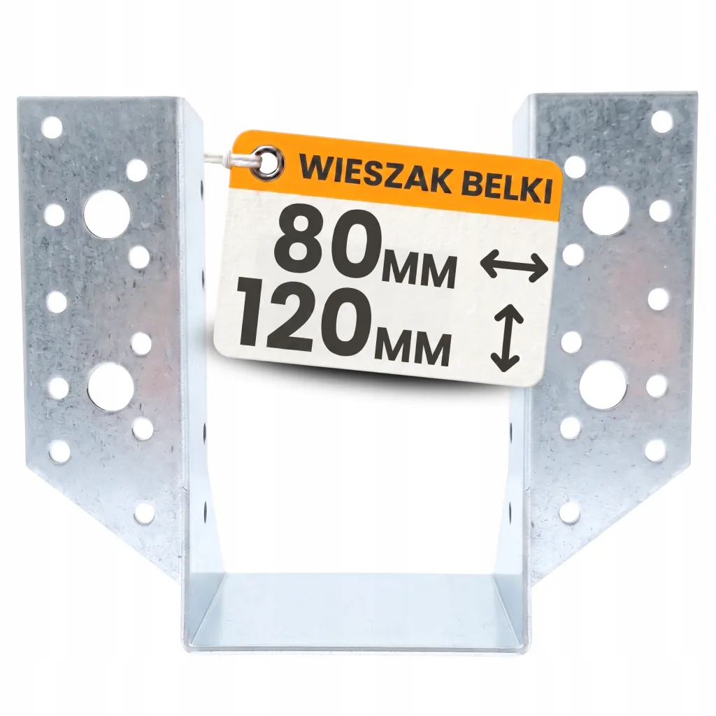 Wieszak Belki WB80-120 Wspornik Łącznik Ciesielski 120x80x2,0 Ocynk 1szt