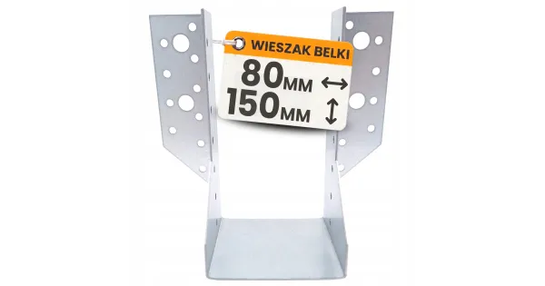 Wieszak Belki WB80-150 Wspornik Łącznik Ciesielski 150x80x2,0 Ocynk 1szt