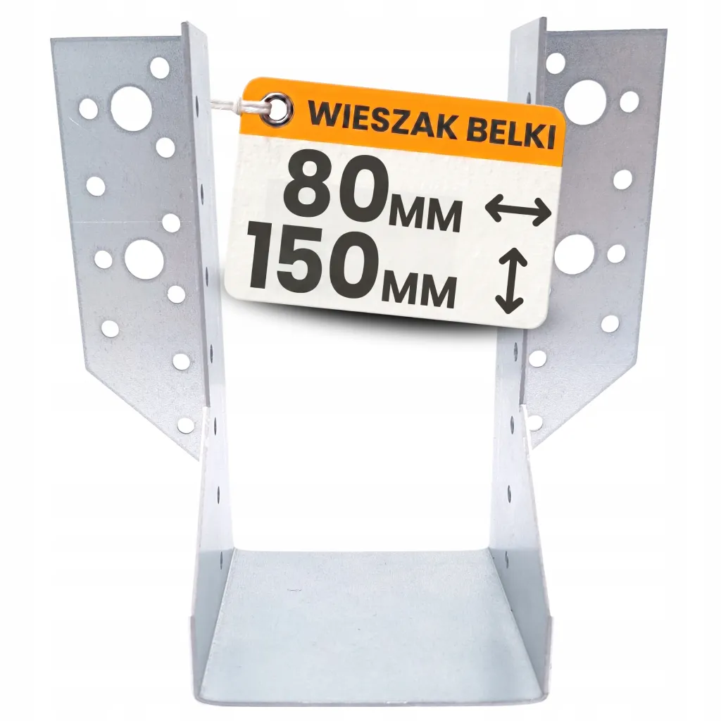 Wieszak Belki WB80-150 Wspornik Łącznik Ciesielski 150x80x2,0 Ocynk 1szt