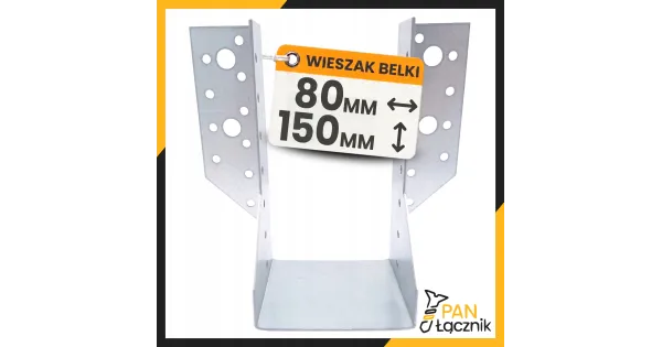 Wieszak Belki WB80-150 Wspornik Łącznik Ciesielski 150x80x2,0 Ocynk 1szt