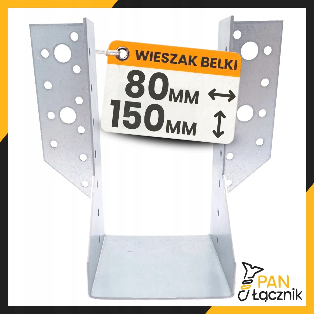 Wieszak Belki WB80-150 Wspornik Łącznik Ciesielski 150x80x2,0 Ocynk 1szt