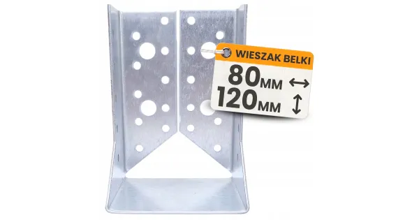 Wieszak Belki Zagięty WBZ80-120 Wspornik Łącznik Ciesielski 80x120 1szt