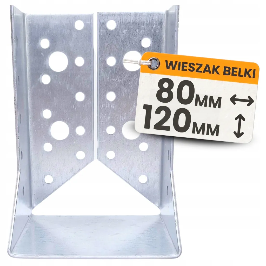 Wieszak Belki Zagięty WBZ80-120 Wspornik Łącznik Ciesielski 80x120 1szt