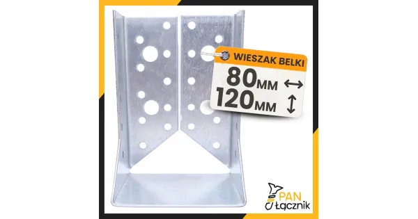 Wieszak Belki Zagięty WBZ80-120 Wspornik Łącznik Ciesielski 80x120 1szt