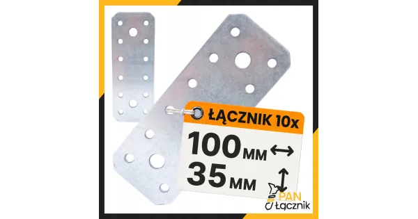 Łącznik Płaski Ciesielski Płaskownik 100x35x2 LP0 Montażowy Ocynk 10szt