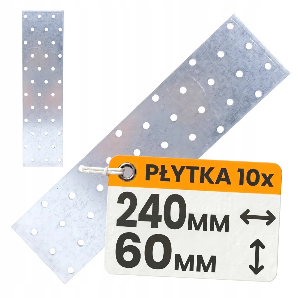 Płaskownik Płytka Perforowana PP11 Łącznik Ciesielski 240x60x2 Ocynk 10szt