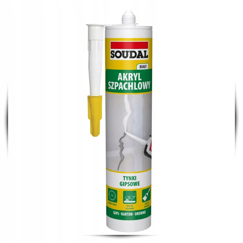 Akryl Lekki Szpachlowy Soudal 280ml Uniwersalny Biały Uszczelniacz Akrylowy