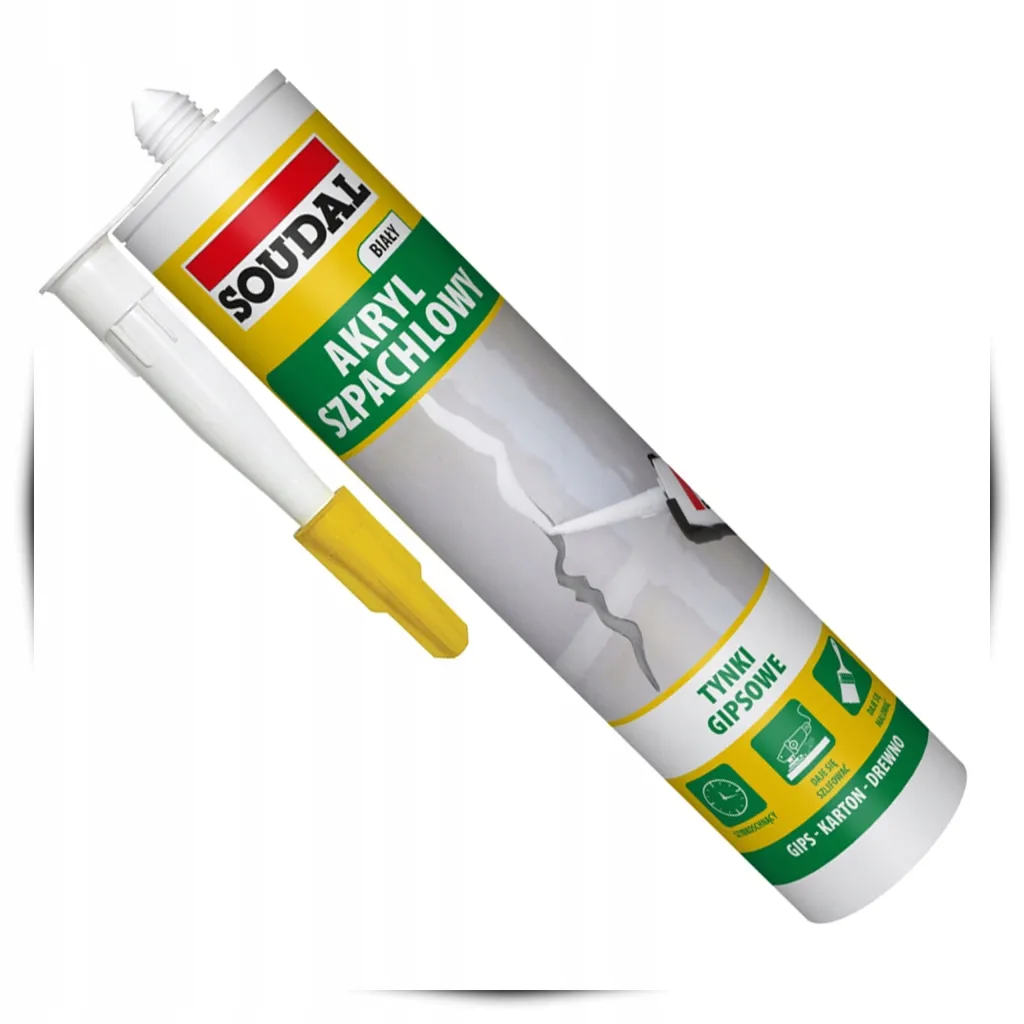 Akryl Lekki Szpachlowy Soudal 280ml Uniwersalny Biały Uszczelniacz Akrylowy