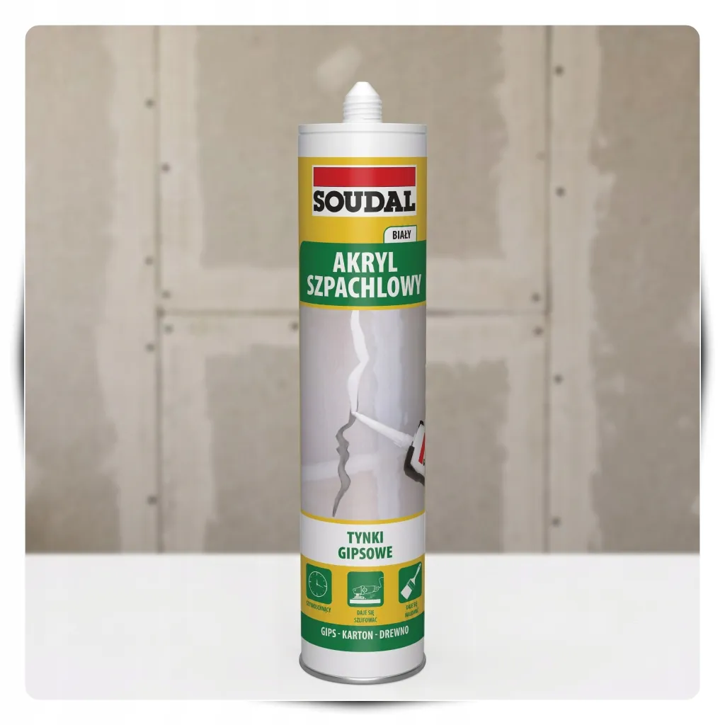 Akryl Lekki Szpachlowy Soudal 280ml Uniwersalny Biały Uszczelniacz Akrylowy