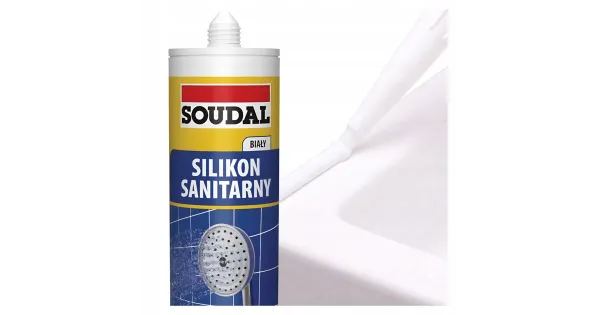 Silikon Sanitarny Biały Uszczelniacz Soudal 280ml Odporny na Wilgoć Pleśń