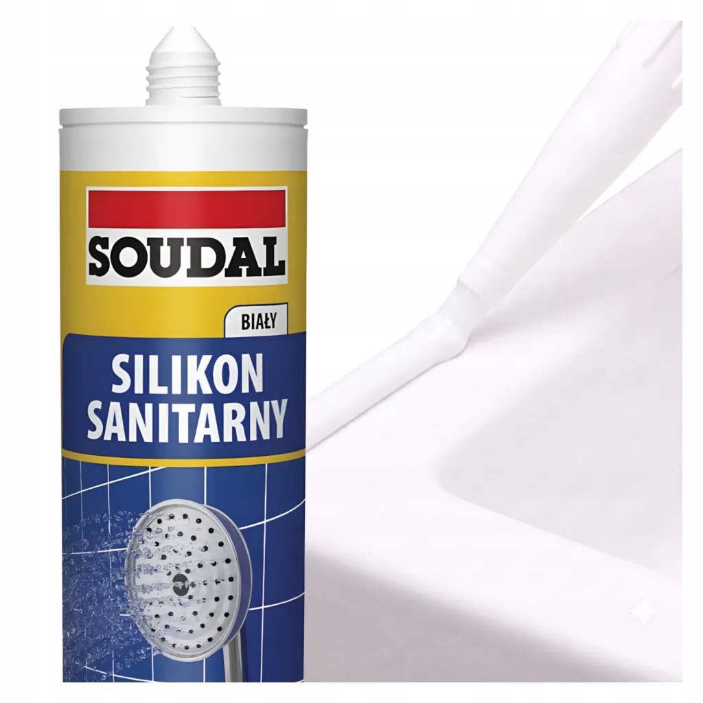 Silikon Sanitarny Biały Uszczelniacz Soudal 280ml Odporny na Wilgoć Pleśń