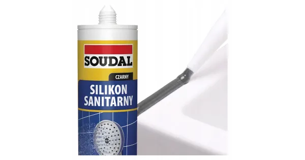 Silikon sanitarny Czarny Uszczelniacz Soudal 280 ml Odporny na Pleśń Wilgoć
