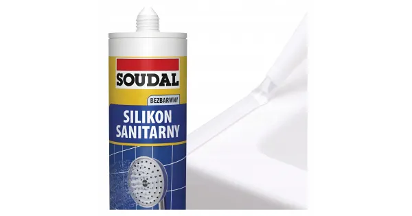 Silikon sanitarny Bezbarwny Uszczelniacz Soudal 280 ml do Łazienki Kuchni