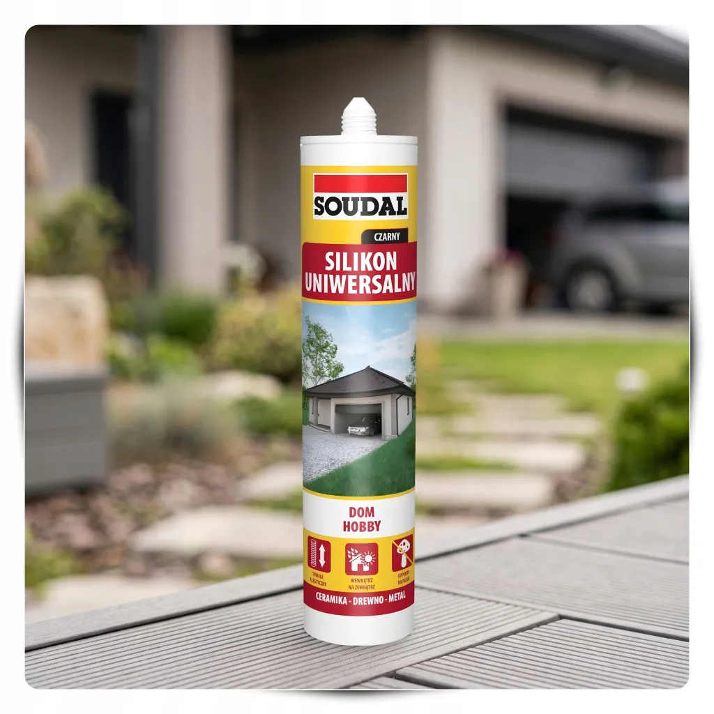 Silikon Uniwersalny Czarny Uszczelniacz Soudal 280 ml do Fug Elastyczny