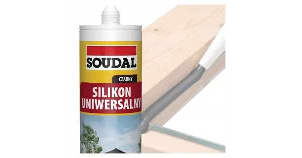 Silikon Uniwersalny Czarny Uszczelniacz Soudal 280 ml do Fug Elastyczny