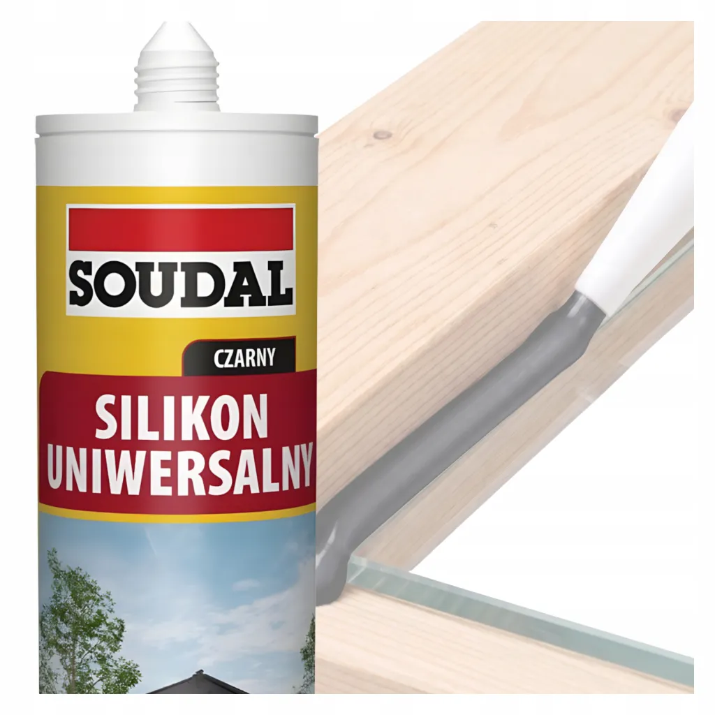 Silikon Uniwersalny Czarny Uszczelniacz Soudal 280 ml do Fug Elastyczny