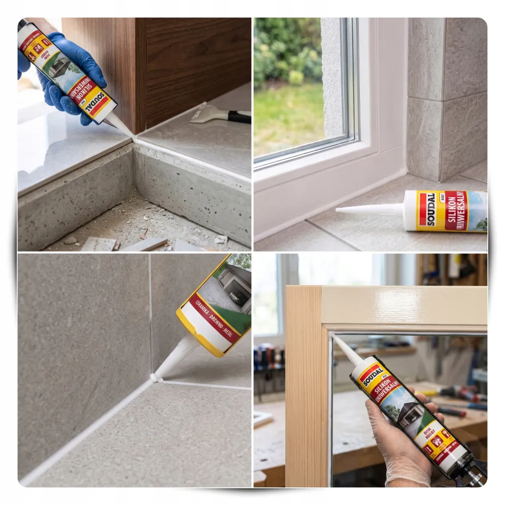 Silikon Uniwersalny Czarny Uszczelniacz Soudal 280 ml do Fug Elastyczny