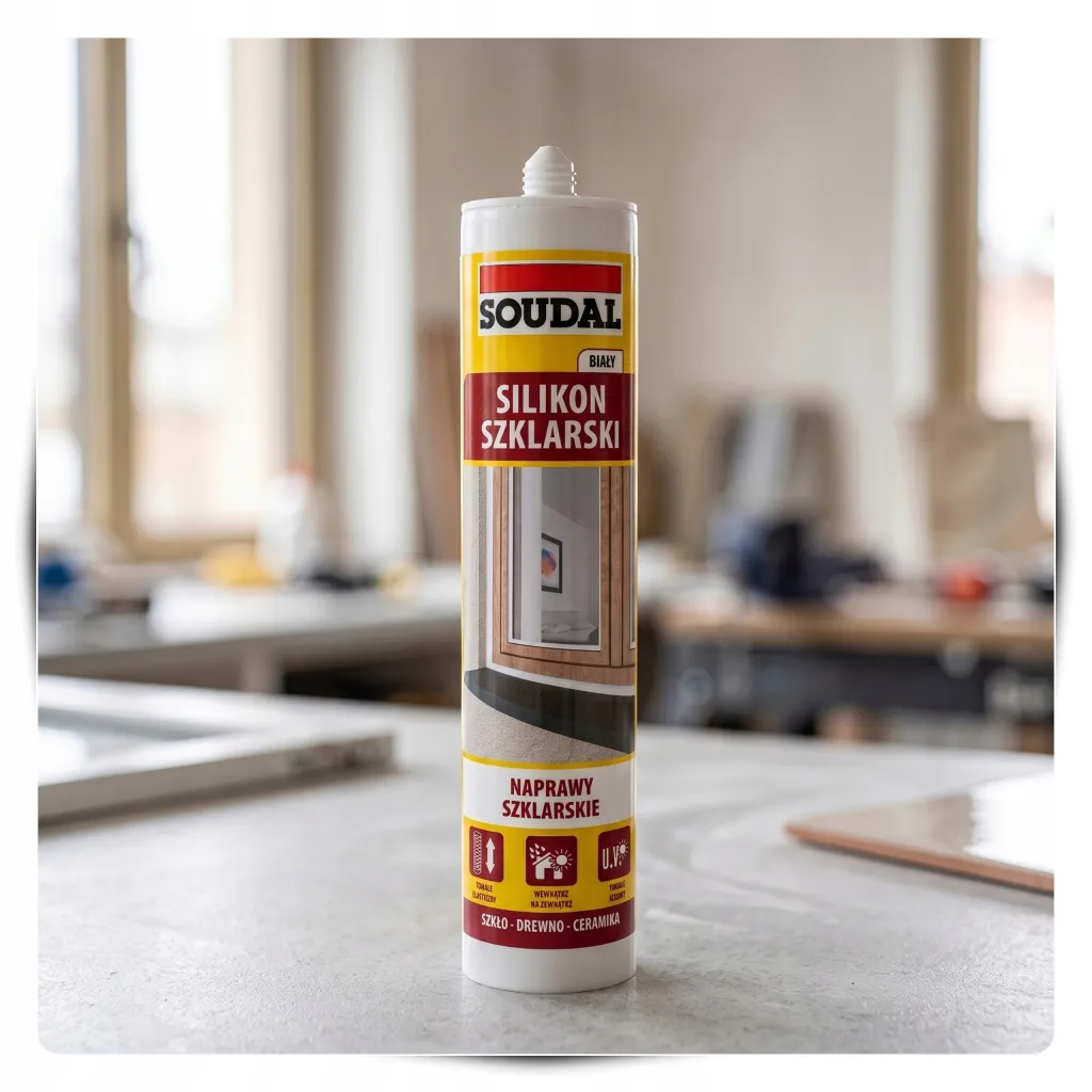 SILIKON USZCZELNIACZ SZKLARSKI BIAŁY SOUDAL 280 ml