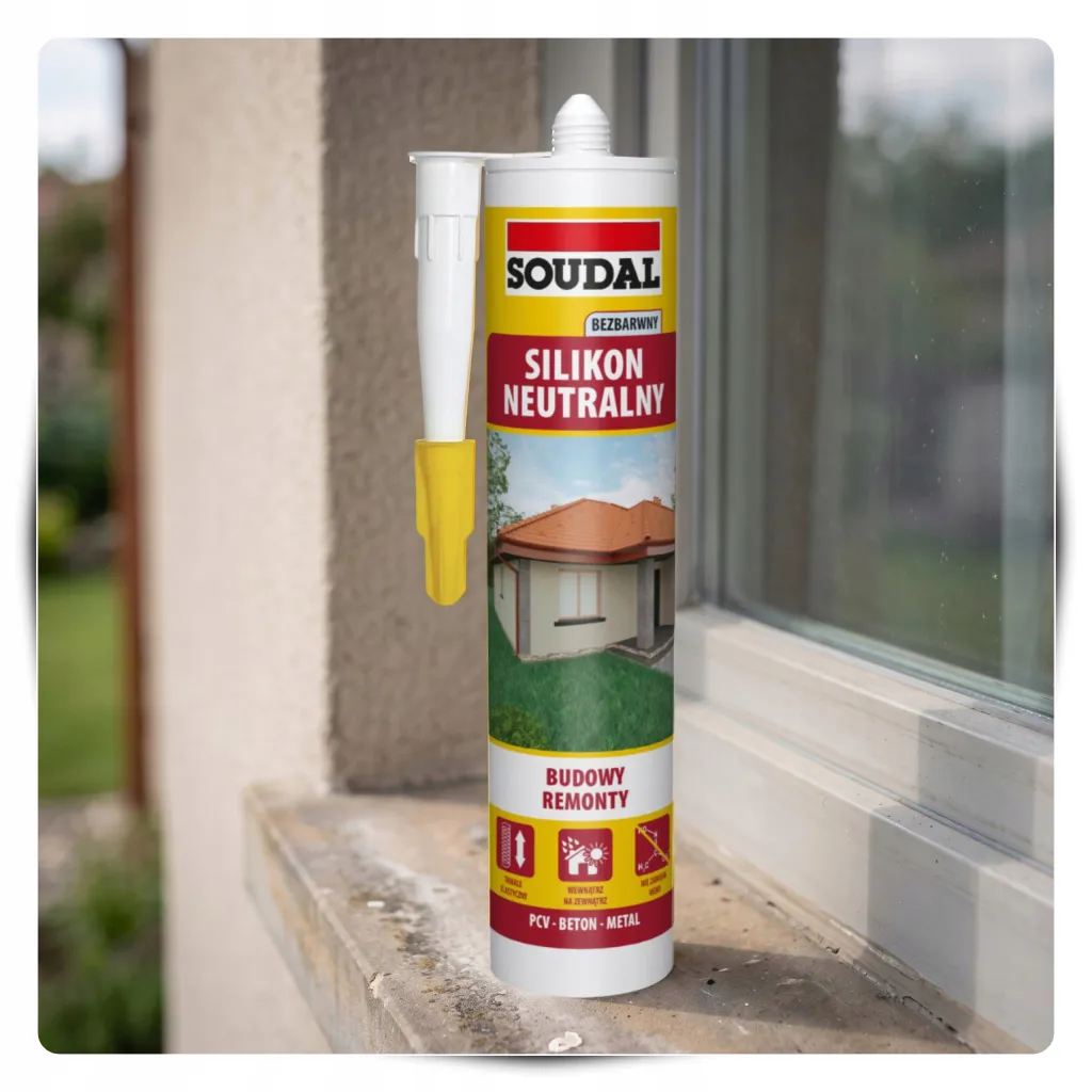 Silikon Neutralny Budowlany Bezbarwny Soudal 280ml Uszczelniacz Elastyczny