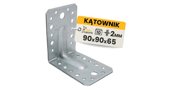 Kątownik Ciesielski Łącznik KPL1 Montażowy 90x90x65x2 Stalowy Ocynk 10szt