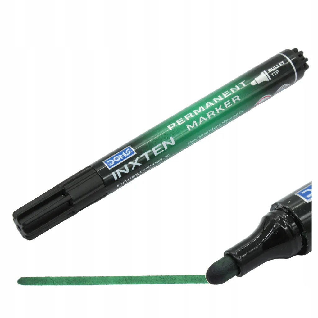 Marker Permanentny Zielony Pisak Wodoodporny Okrągła Końcówka Linia 2mm