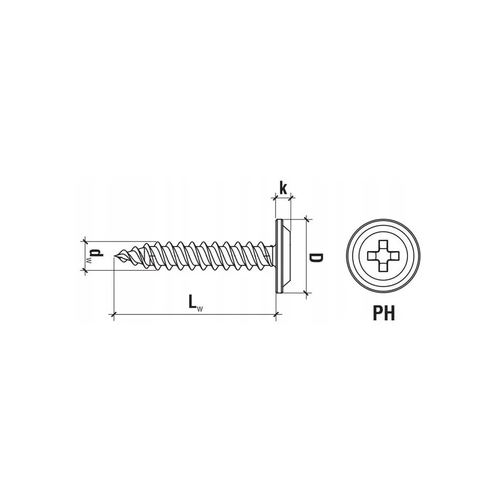 WKRĘTY PODKŁADKOWE CZARNE WPF 4,2x25 mm 500szt