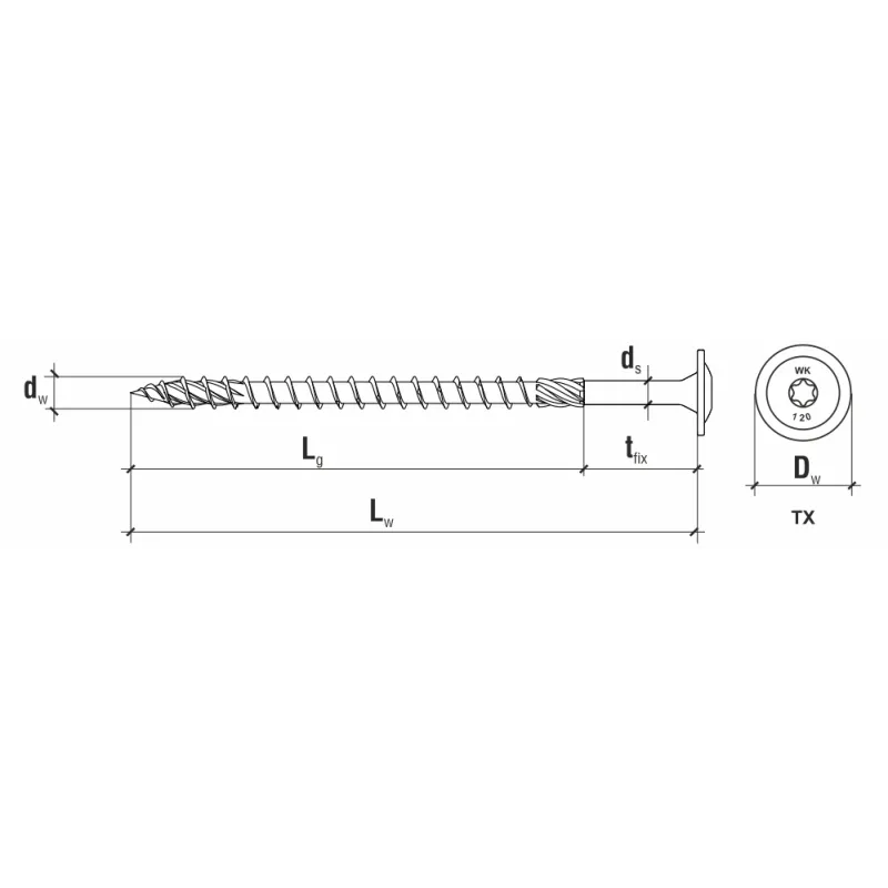 Wkręty ciesielskie talerzowe TORX 8x280 50szt