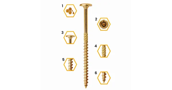 WKRĘTY CIESIELSKIE DO DREWNA TALERZOWE 5x60 TORX