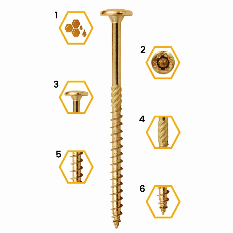 WKRĘTY CIESIELSKIE DO DREWNA TALERZOWE 5x60 TORX