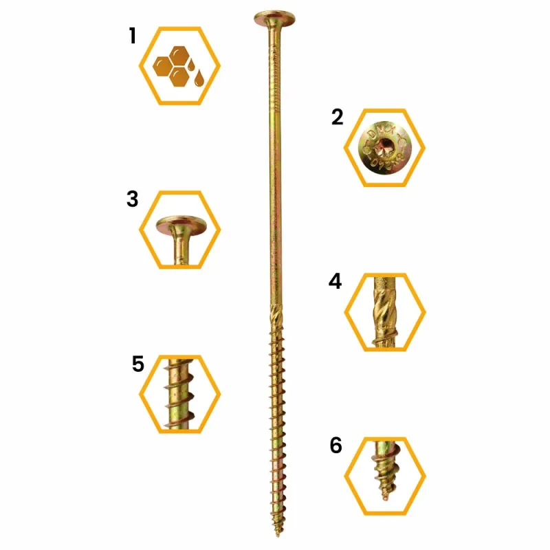 WKRĘTY CIESIELSKIE DO DREWNA TALERZOWE 6x220 TORX