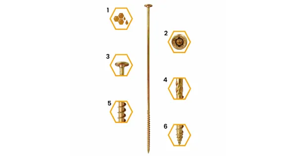 WKRĘTY CIESIELSKIE DO DREWNA TALERZOWE 8x320 TORX