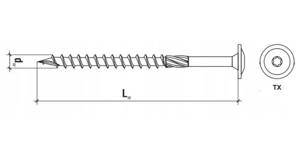 WKRĘTY CIESIELSKIE DO DREWNA TALERZOWE 8x100 TORX