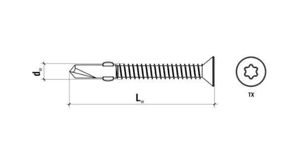 WKRĘTY SAMOWIERCĄCE DREWNO-STAL TORX 6,3x50 250szt