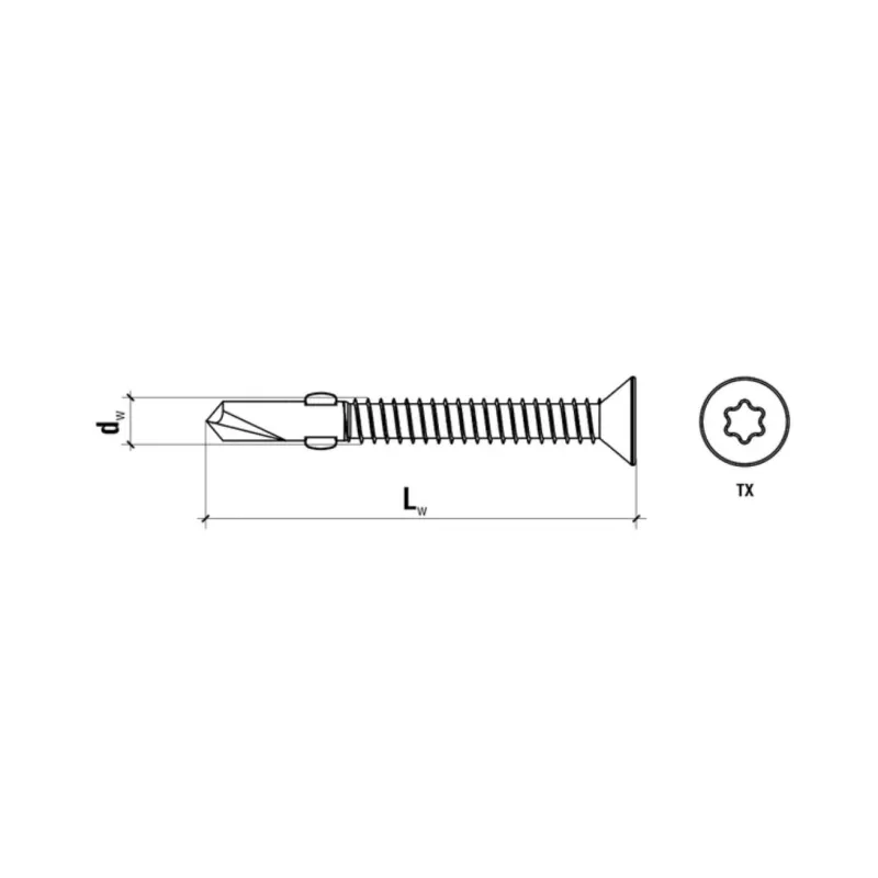 WKRĘTY SAMOWIERCĄCE DREWNO-STAL TORX 6,3x50 250szt