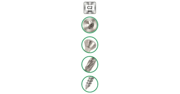 WKRĘTY TARASOWE 5x70 NIERDZEWNE C2 TORX +BIT 200sz