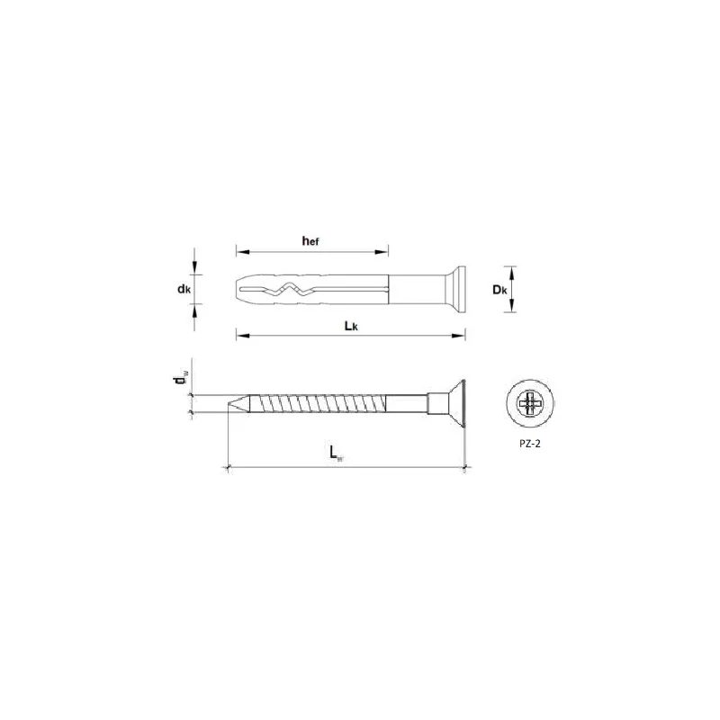 Kołki szybki montaż PZ-2 8x80 100szt