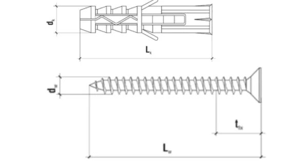 KOŁKI ROZPOROWE 6x30 Z WKRĘTEM 3,5x30 PZ2 KRX 200szt