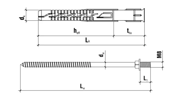 KOŁKI ROZPOROWE RAMOWE DWUGWINT 12x100 25szt