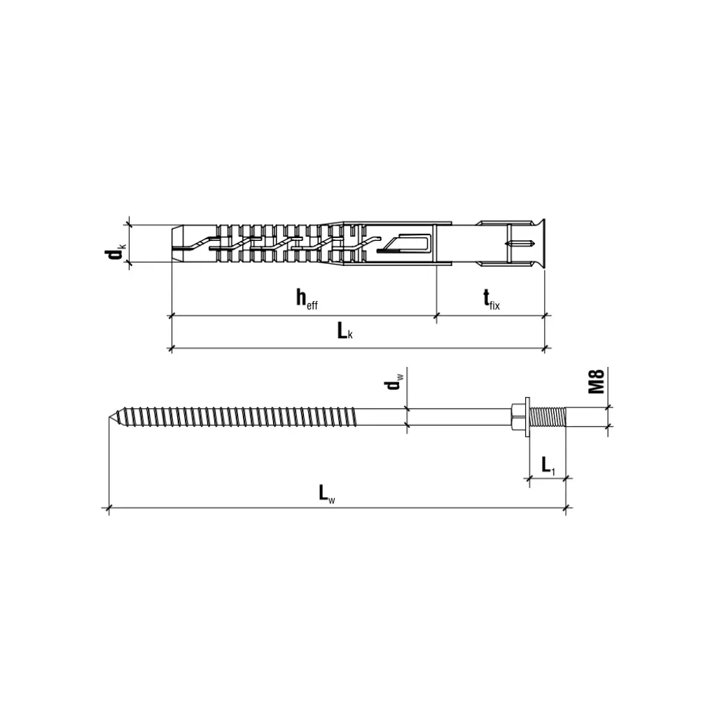 KOŁKI ROZPOROWE RAMOWE DWUGWINT 12x100 25szt