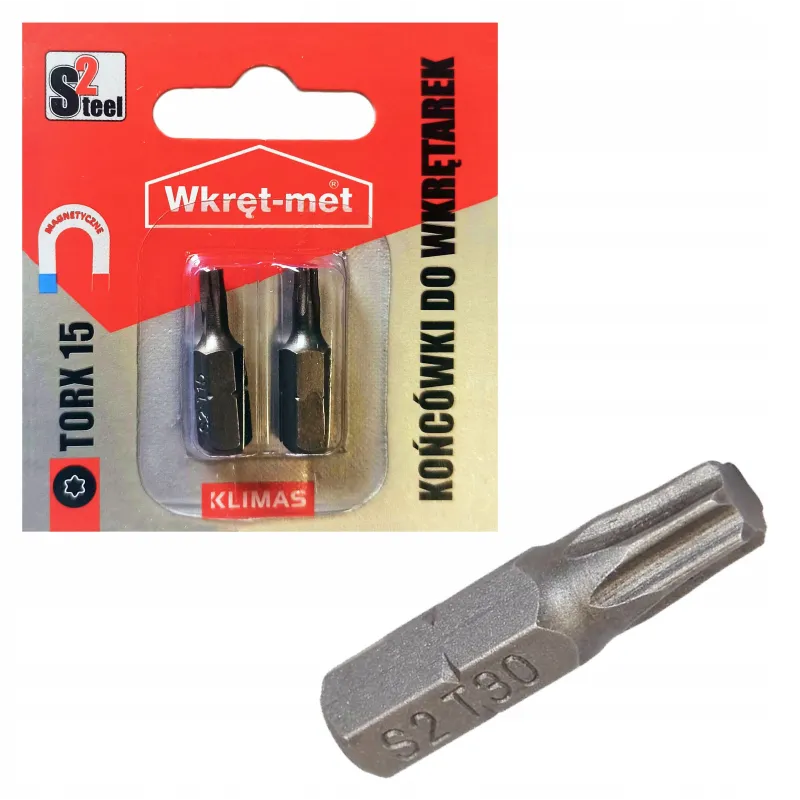 Końcówki do wkrętarek bity bit TORX TX 15 - 2 szt.