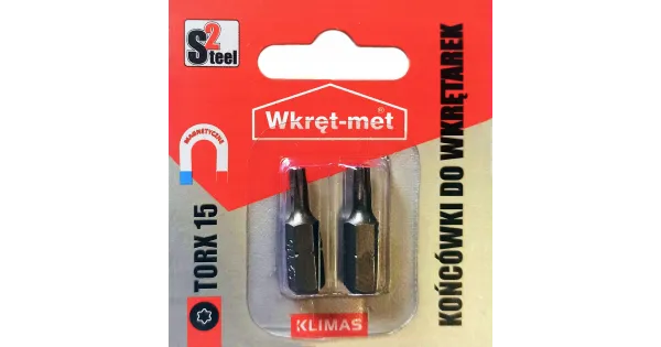 Końcówki do wkrętarek bity bit TORX TX 15 - 2 szt.