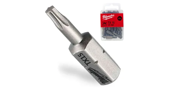 BIT KOŃCÓWKA DO WKRĘTARKI TX15 25szt TORX MILWAUKEE