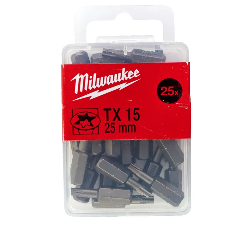 BIT KOŃCÓWKA DO WKRĘTARKI TX15 25szt TORX MILWAUKEE