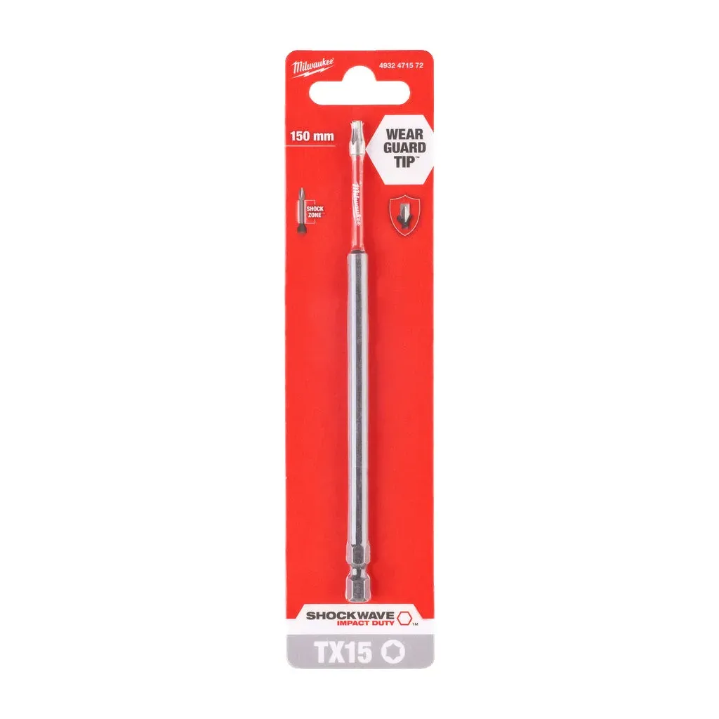 BIT KOŃCÓWKA UDAROWA TX15 SHOCKWAVE 150mm MILWAUKEE     BLISTER
